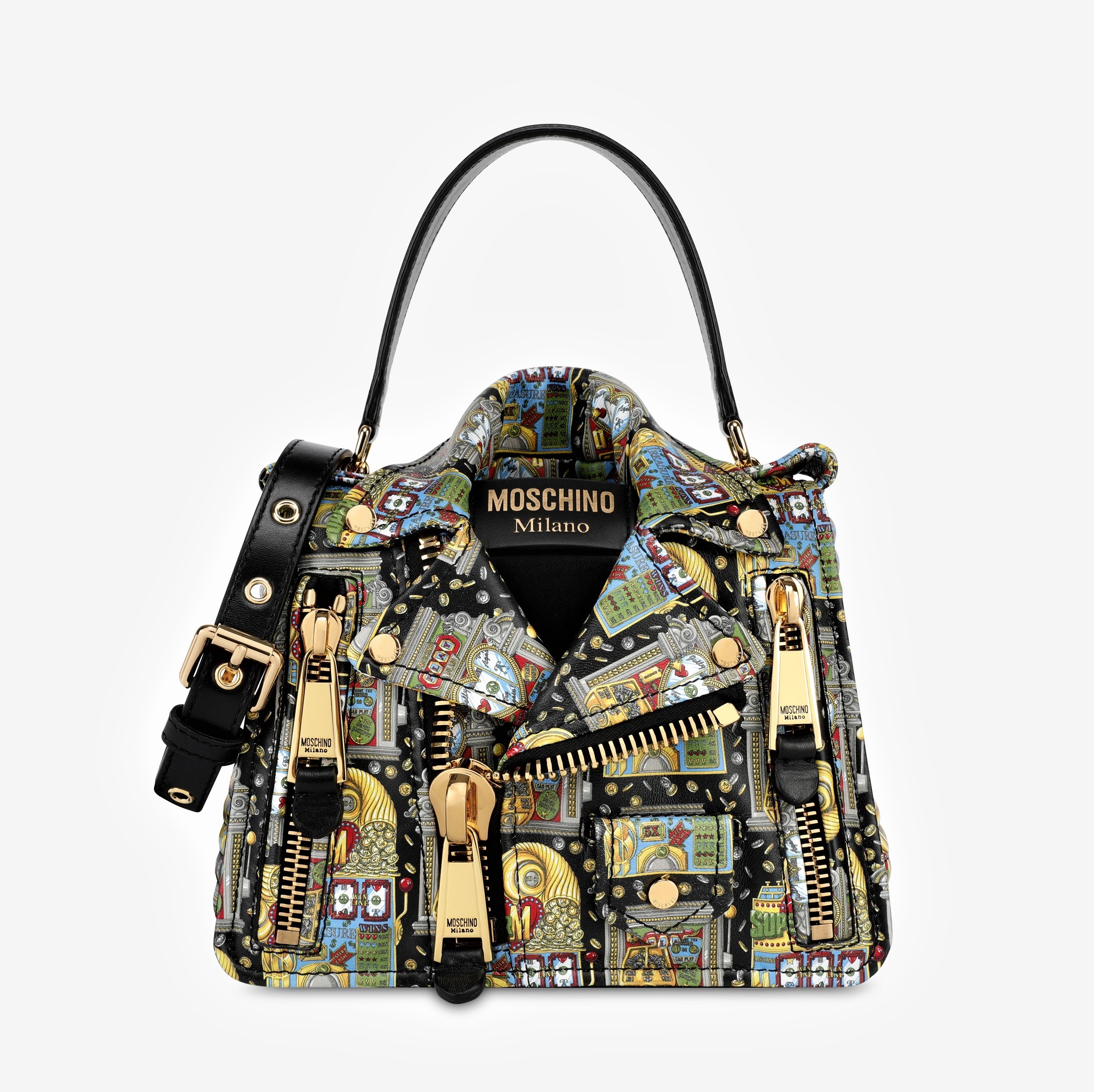 moschino gold boutique bag