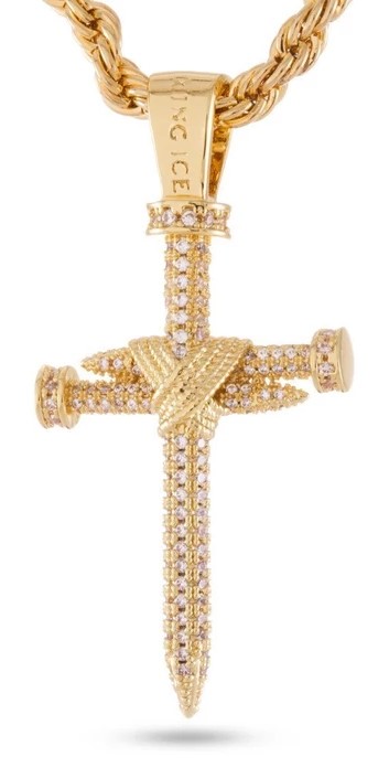 nail cross necklace gold