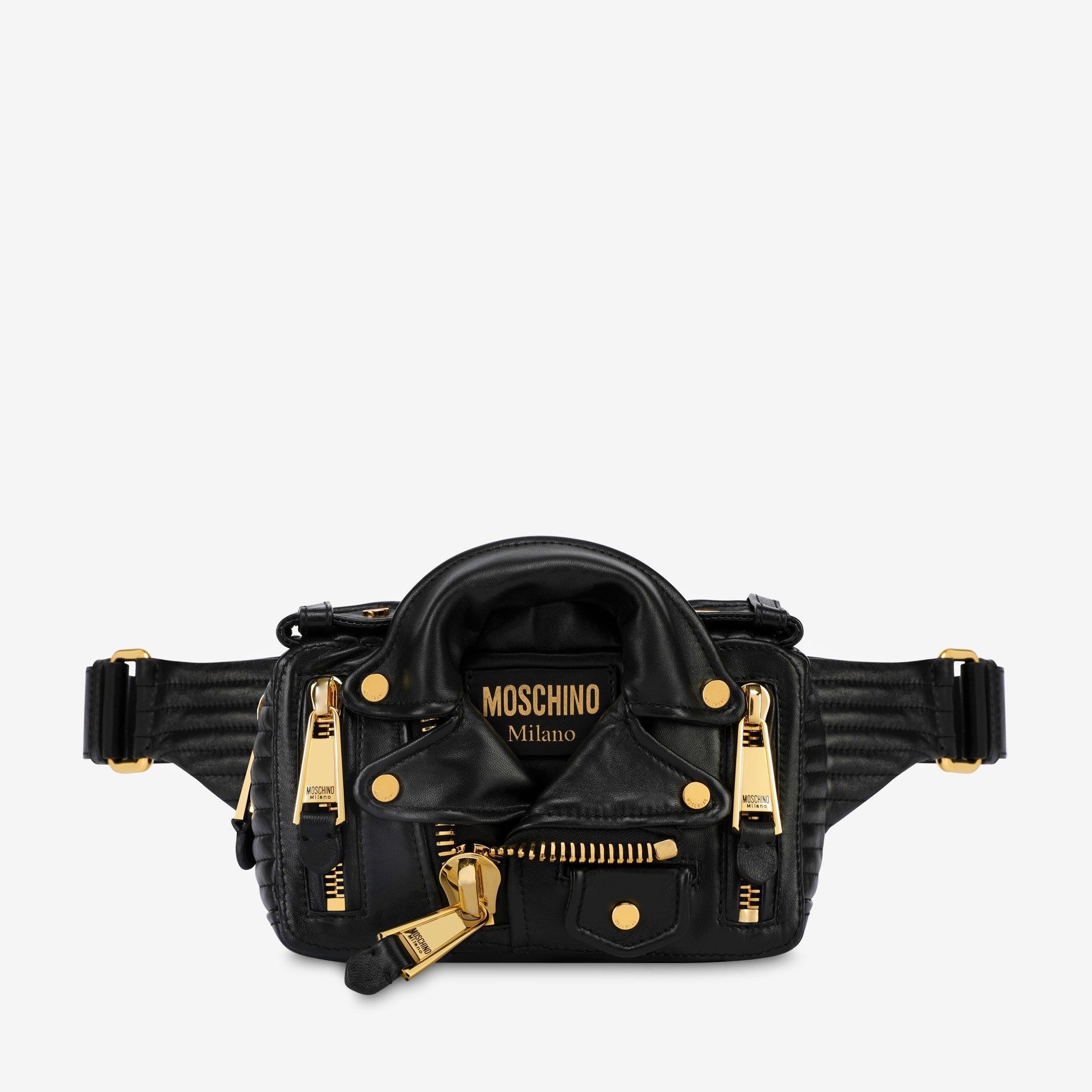 black and gold bum bag