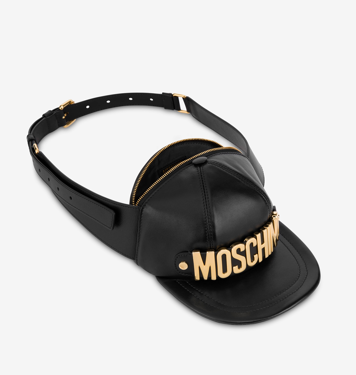 moschino leather cap