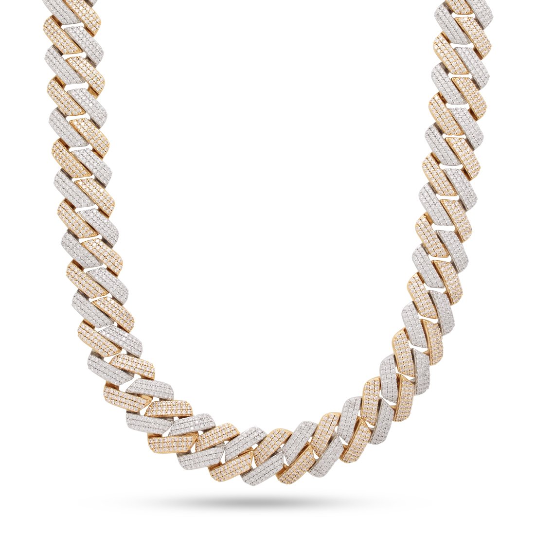 Gold and white hot sale gold cuban link chain