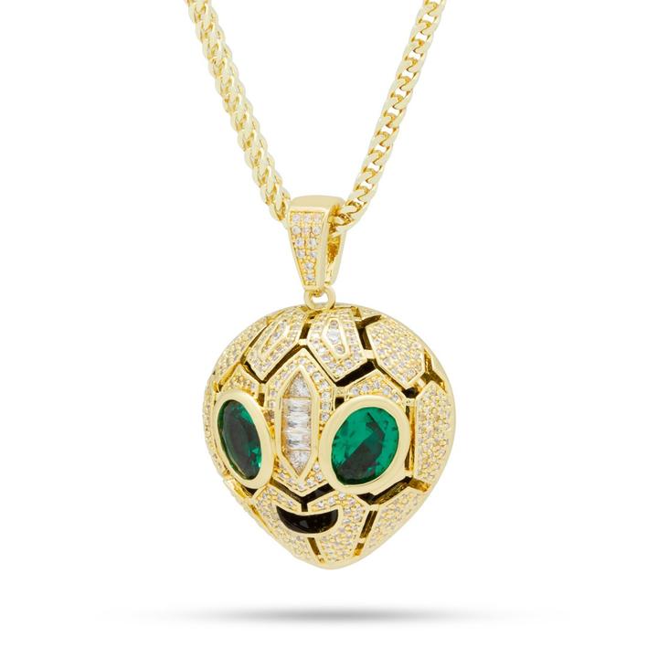 gold alien pendant